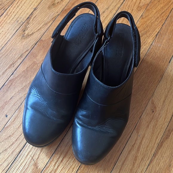 Black Leather Camper Mules - Picture 3 of 5
